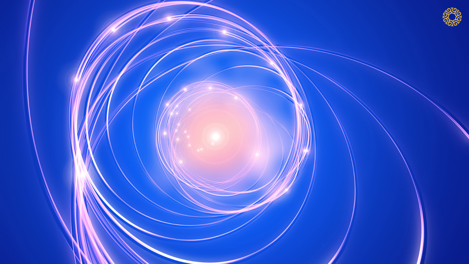 Abstract glowing energy swirl on blue
